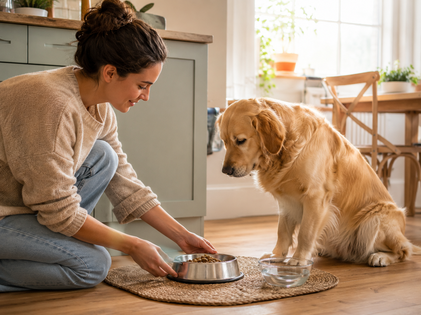 Dog receiving a calm grooming and body check as part of daily care
