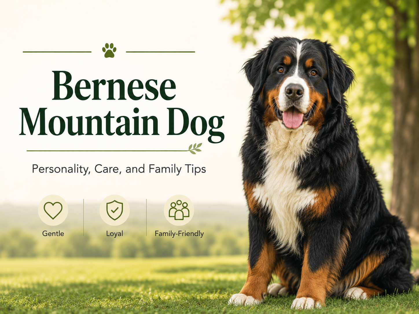 Bernese Mountain Dog personality care and family guide