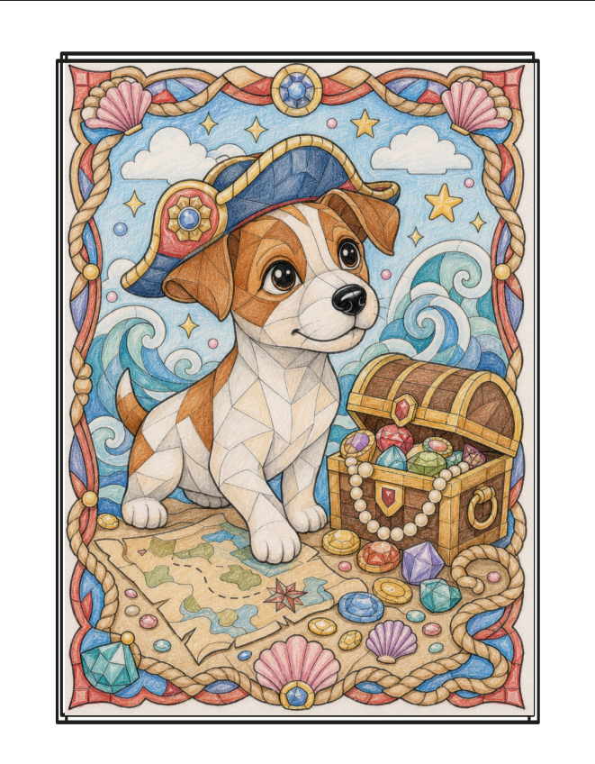 Puppy Breed Color-Along sample page 1