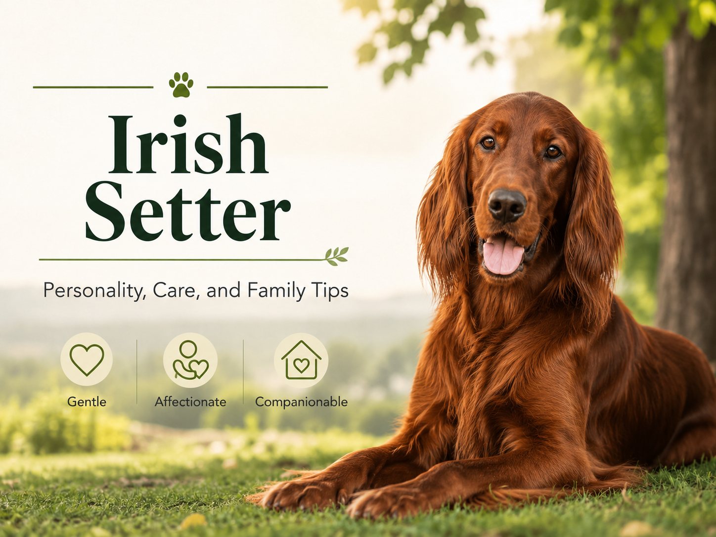 Irish Setter grooming red coat ear care and daily brushing