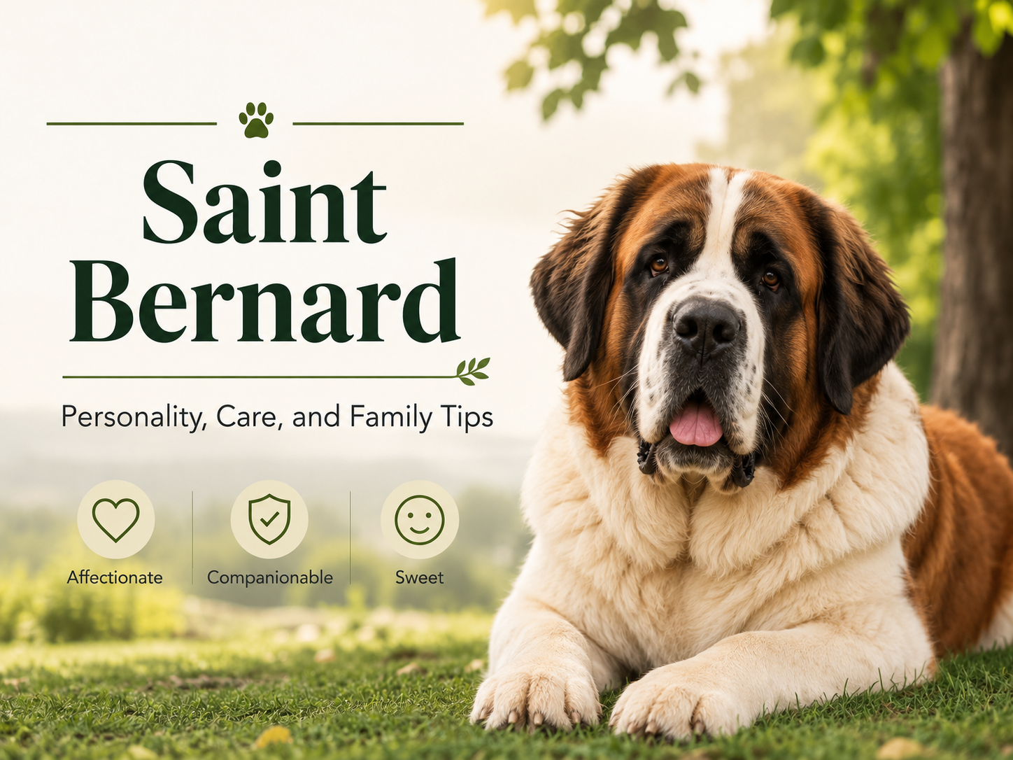 Saint Bernard exercise calm walks heat safety and giant breed care