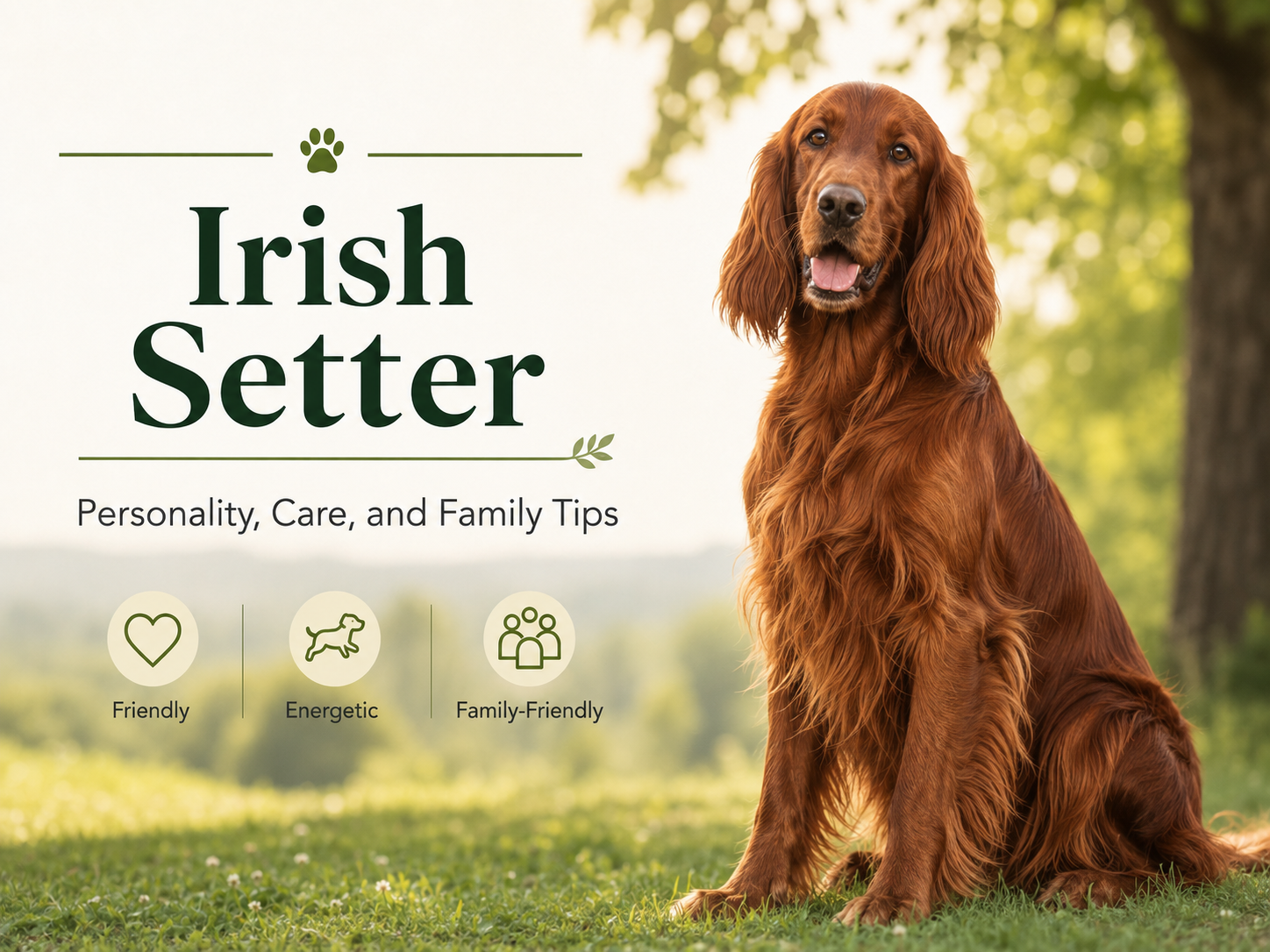Irish Setter personality care and family guide