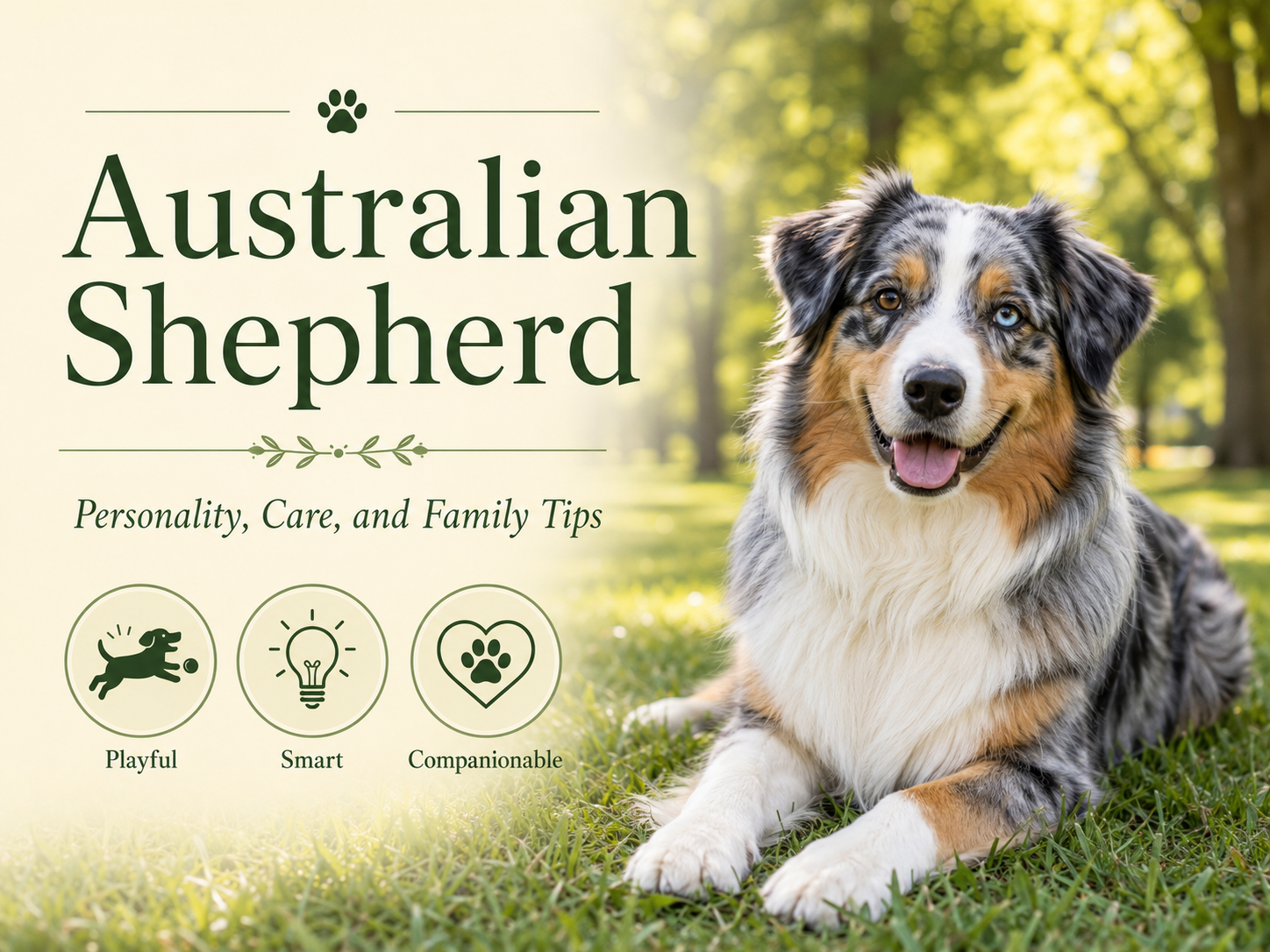 Australian Shepherd family dog exercise training and responsible ownership guide