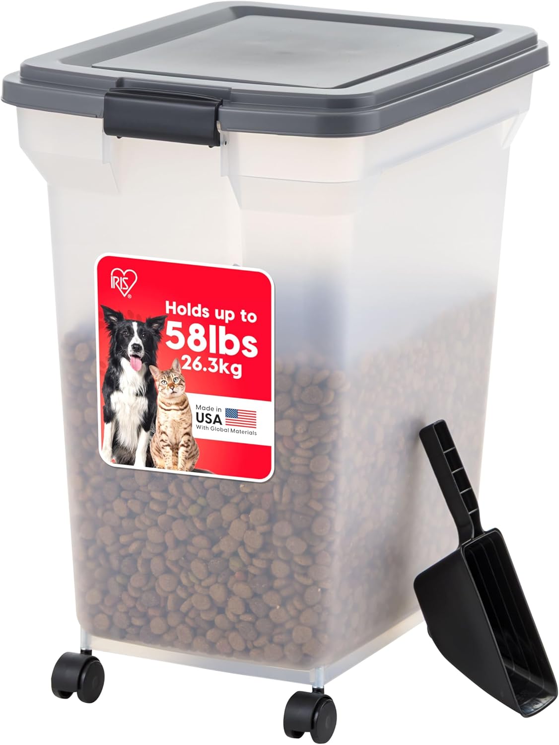 Airtight Dog Food Container with Wheels